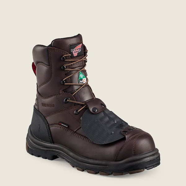 Red Wing Safety Bot Erkek - King Toe® - 8-Inch Waterproof Csa Metguard Toe - Siyah/Kahverengi - 54YH